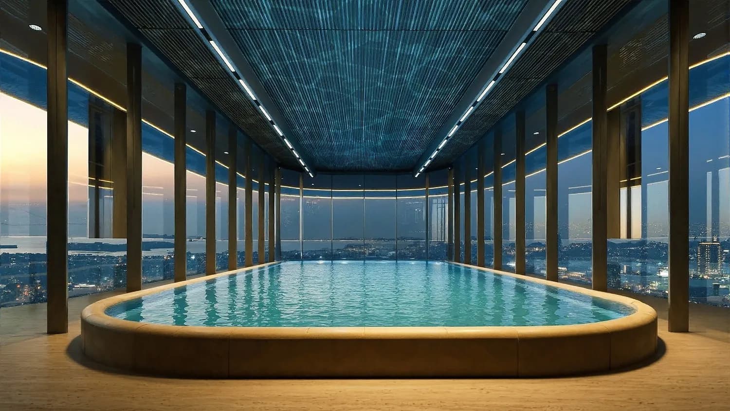 Indoor sky pool in the Executive Wellness Suite at Lumena